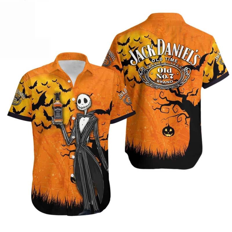 Halloween Jack Skellington Jack Daniels Hawaiian Shirt Gift For Whiskey Lovers Halloween Jack Skellington Jack Daniels Hawaiian Shirt Gift For Whiskey Lovers