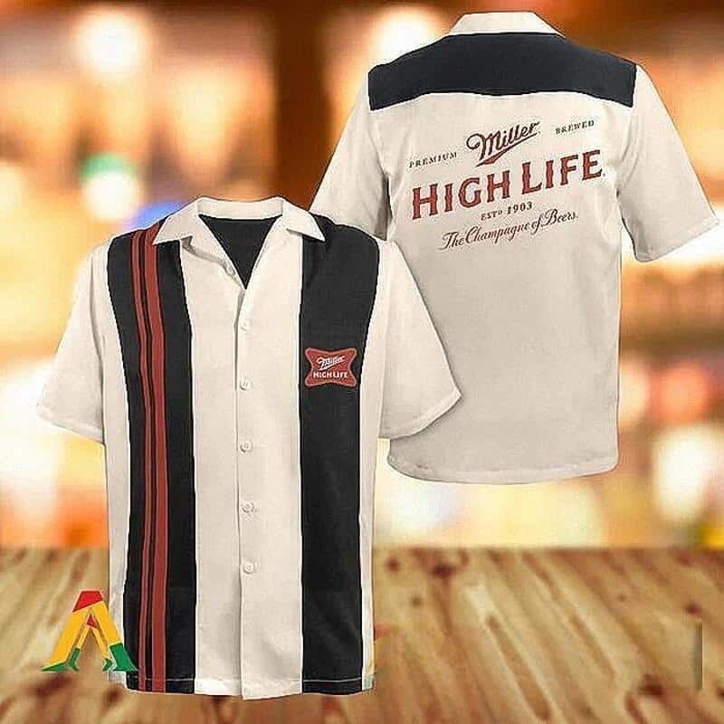 Vintage Beige Miller High Life Hawaiian Shirt Beer Lovers Gift Vintage Beige Miller High Life Hawaiian Shirt Beer Lovers Gift