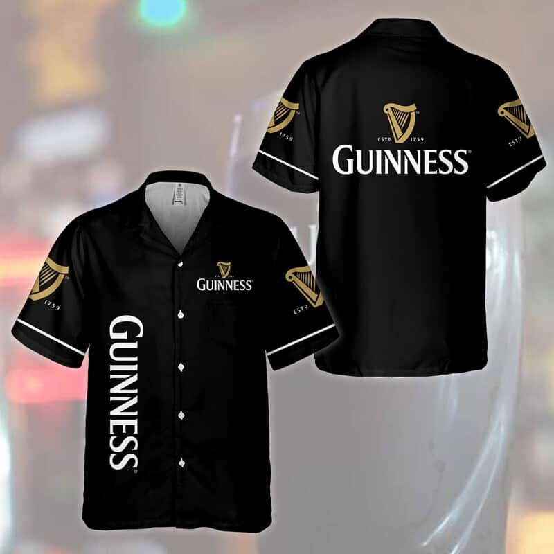 Black Guinness Hawaiian Shirt For Beer Lovers Black Guinness Hawaiian Shirt For Beer Lovers