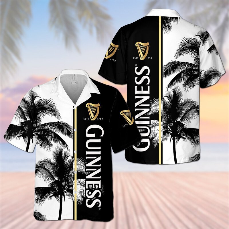 Vintage Guinness Hawaiian Shirt Tropical Coconut Tree Beach Lovers Gift Vintage Guinness Hawaiian Shirt Tropical Coconut Tree Beach Lovers Gift