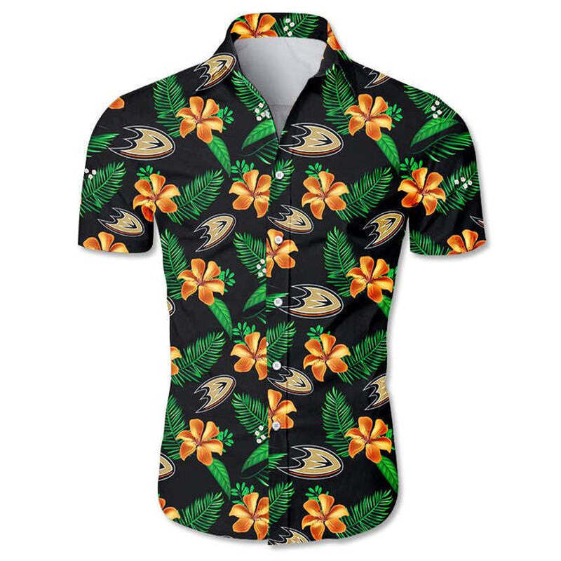 Anaheim Ducks Hawaiian Shirt Tropical Flora Gift For Hockey Lovers Anaheim Ducks Hawaiian Shirt Tropical Flora Gift For Hockey Lovers
