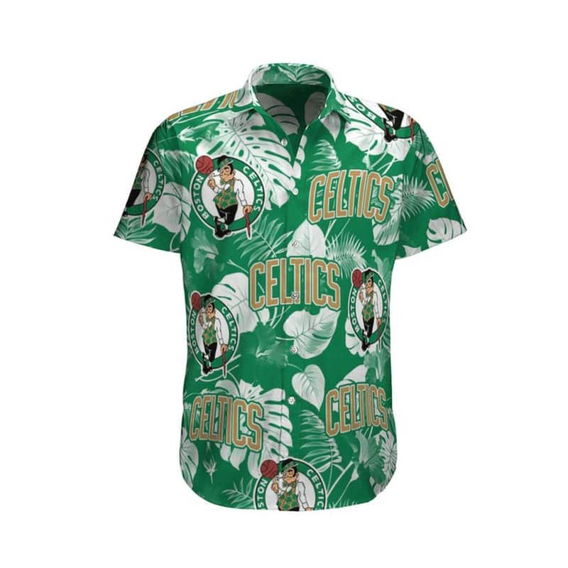 Boston Celtics Hawaiian Shirt Tropical Leaves Gift For Basketball Lovers Boston Celtics Hawaiian Shirt Tropical Leaves Gift For Basketball Lovers