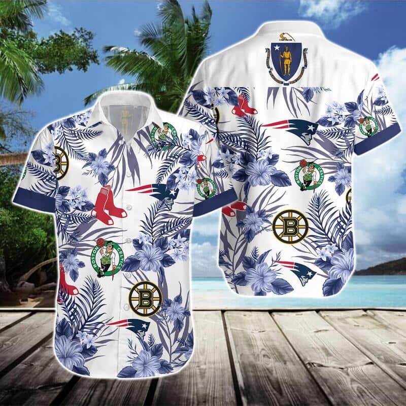 Boston Celtics Hawaiian Shirt Tropical Leaves Beach Lovers Gift Boston Celtics Hawaiian Shirt Tropical Leaves Beach Lovers Gift
