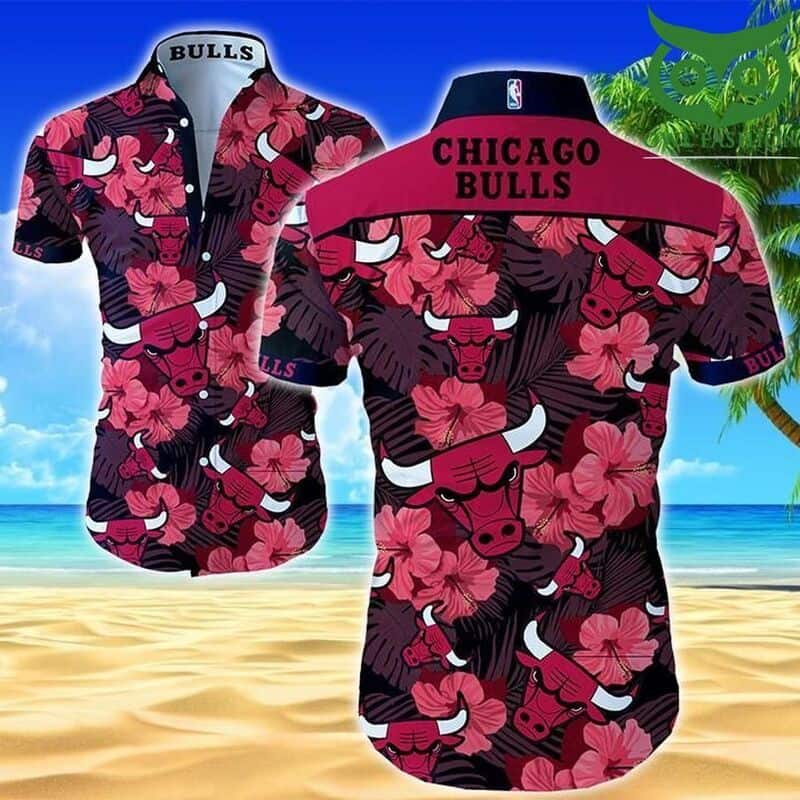 NBA Chicago Bulls Hawaiian Shirt Tropical Flora Beach Lovers Gift NBA Chicago Bulls Hawaiian Shirt Tropical Flora Beach Lovers Gift