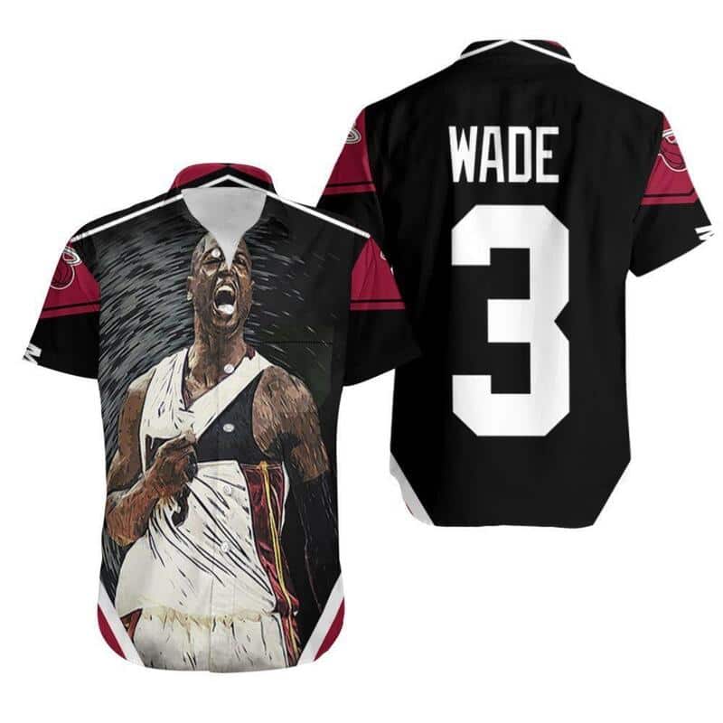 NBA Dwyane Wade 3 Miami Heat Hawaiian Shirt NBA Dwyane Wade 3 Miami Heat Hawaiian Shirt