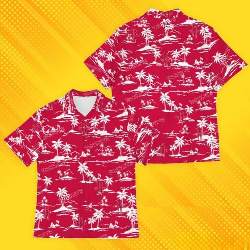 Houston Rockets Hawaiian Shirt Island Pattern Beach Lovers Gift Houston Rockets Hawaiian Shirt Island Pattern Beach Lovers Gift
