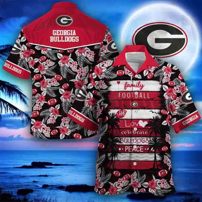 Family Football Love Celebrate Georgia Bulldogs UGA Peace Hawaiian Shirt Family Football Love Celebrate Georgia Bulldogs UGA Peace Hawaiian Shirt