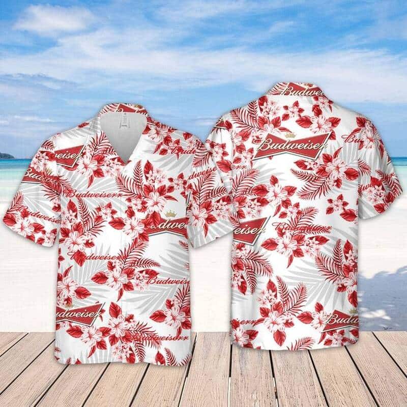 Budweiser Hawaiian Shirt Tropical Flower Pattern Beach Lovers Gift Budweiser Hawaiian Shirt Tropical Flower Pattern Beach Lovers Gift