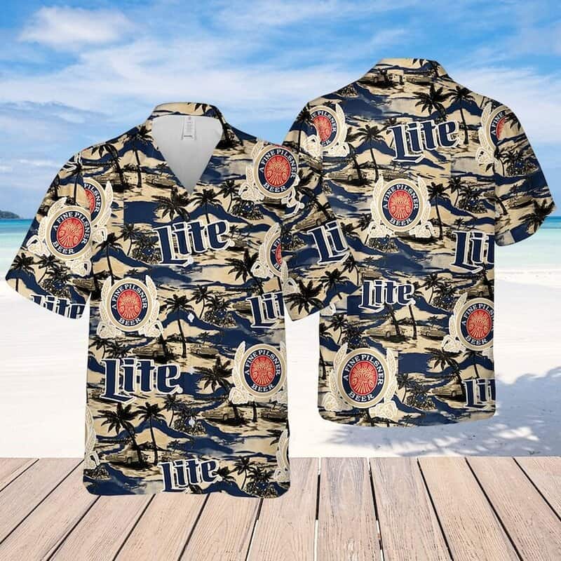 Miller Lite Beer Hawaiian Shirt Island Pattern Gift For Beach Trip Miller Lite Beer Hawaiian Shirt Island Pattern Gift For Beach Trip
