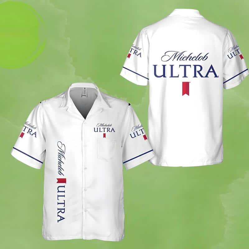 White Michelob Ultra Beer Hawaiian Shirt White Michelob Ultra Beer Hawaiian Shirt