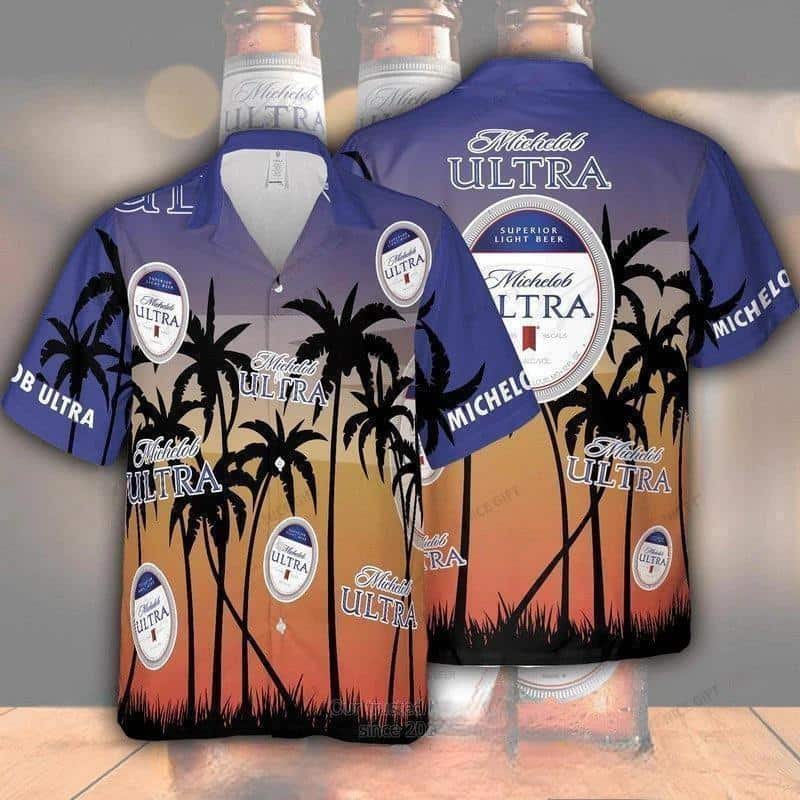 Michelob Ultra Hawaiian Shirt Palm Tree Beach Vacation Gift Michelob Ultra Hawaiian Shirt Palm Tree Beach Vacation Gift