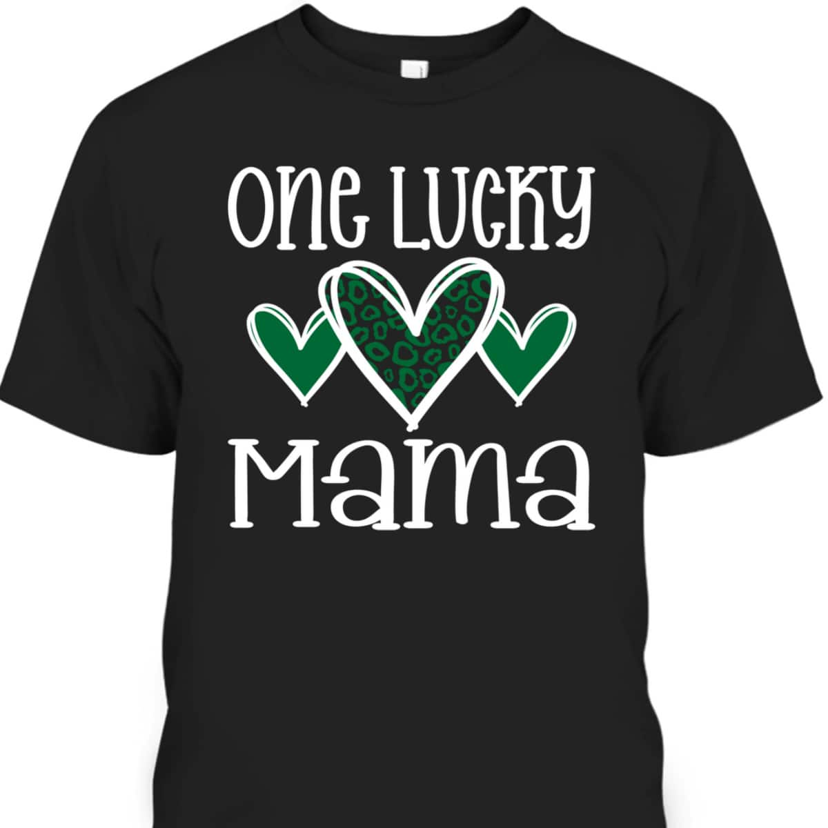 St Patricks Day Lucky Mama Leopard Heart T-Shirt