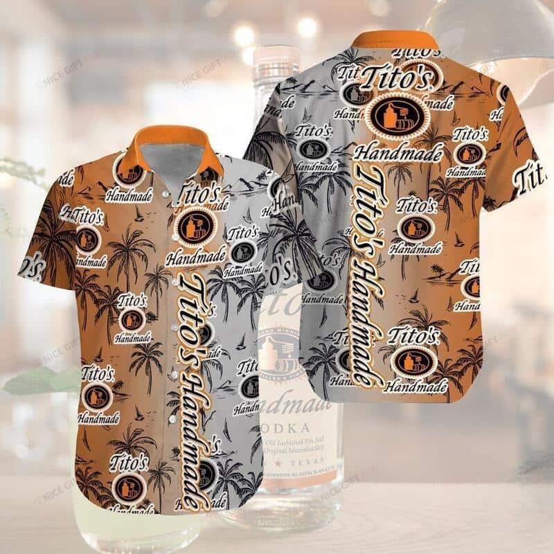 Tito's Handmade Vodka Hawaiian Shirt Coconut Palm Best Beach Gift Tito's Handmade Vodka Hawaiian Shirt Coconut Palm Best Beach Gift