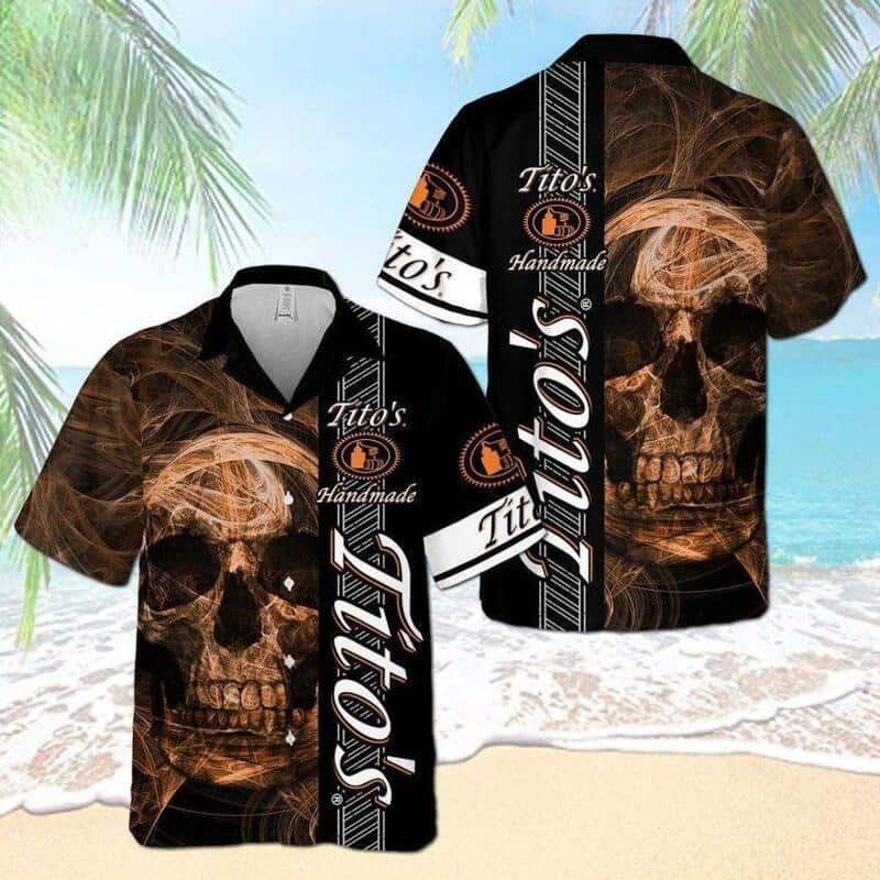 Tito’s Handmade Vodka Hawaiian Shirt Smoky Skull All Over Print Tito’s Handmade Vodka Hawaiian Shirt Smoky Skull All Over Print