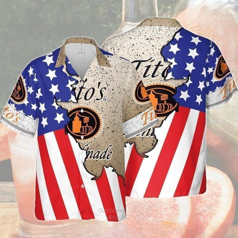 Tito’s Handmade Vodka Hawaiian Shirt US Flag Tito’s Handmade Vodka Hawaiian Shirt US Flag