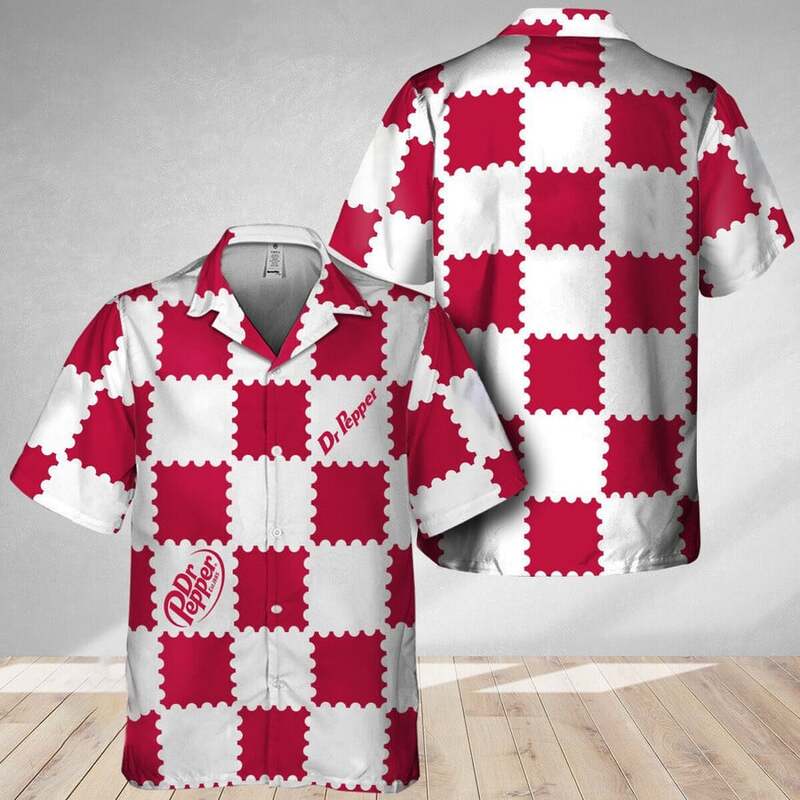 Trendy Gingham Dr Pepper Hawaiian Shirt Beer Lovers Gift Trendy Gingham Dr Pepper Hawaiian Shirt Beer Lovers Gift