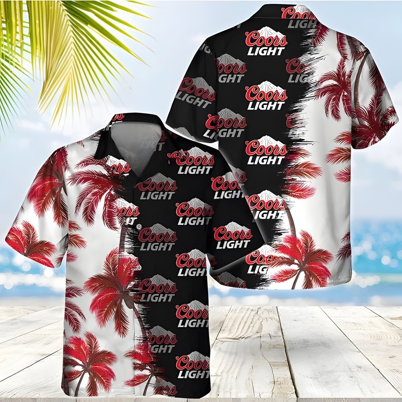 Coors Light Hawaiian Shirt Palm Trees Summer Gift For Friend Coors Light Hawaiian Shirt Palm Trees Summer Gift For Friend