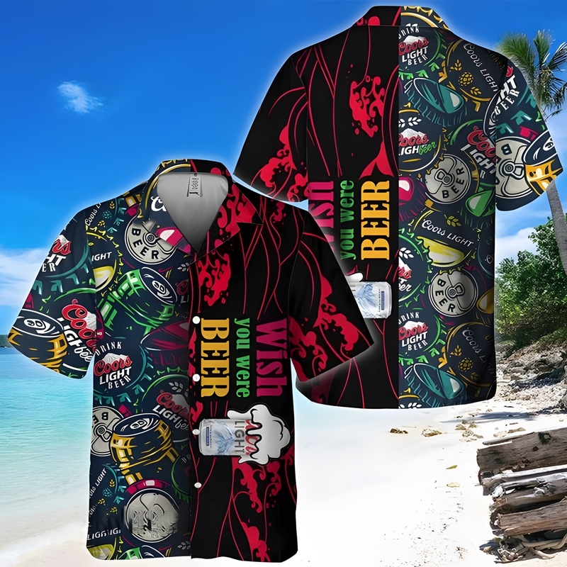 Wish You Were Beer Coors Light Hawaiian Shirt Wish You Were Beer Coors Light Hawaiian Shirt