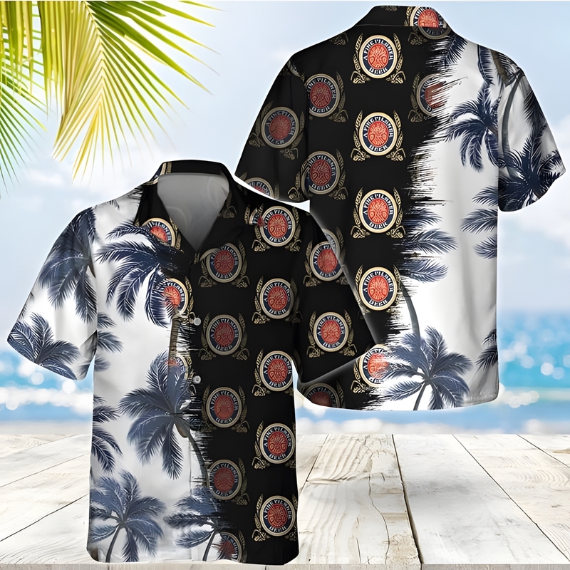 Miller Lite Hawaiian Shirt Palm Trees Trendy Summer Gift Miller Lite Hawaiian Shirt Palm Trees Trendy Summer Gift